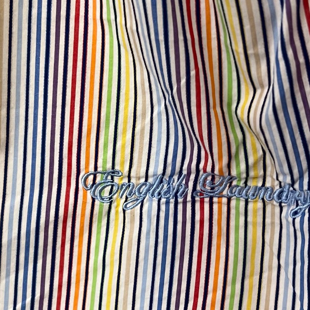 English Laundry Women's Top Shirt Button Down Multicolor Striped Size XL - Picture 5 of 8